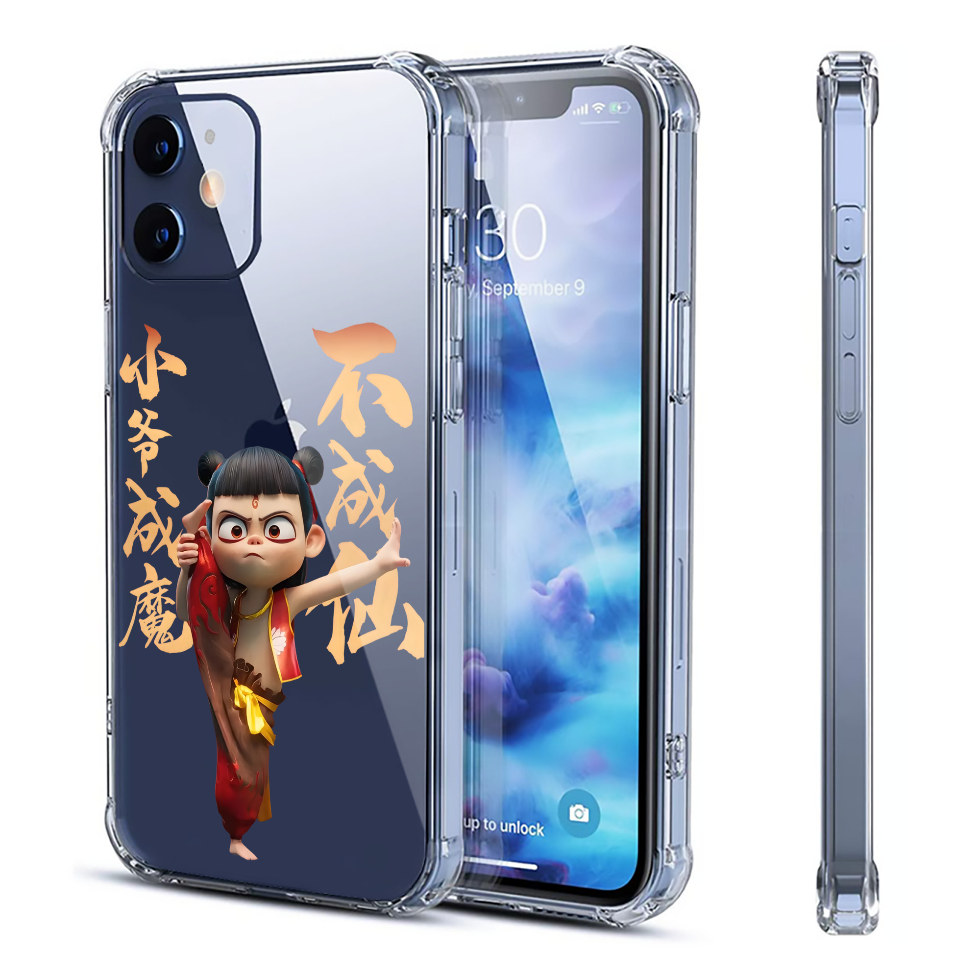 （画像用） Ne Zha 2 ナタ 魔童の大暴れ 【iPhone 12シリーズ対応】透明スマホケース（クリアソフトケース）
